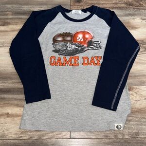 Kids' Navy and Gray Football Helmet Tee size 8